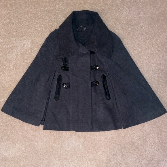 Charcoal cape coat - Picture 1 of 2